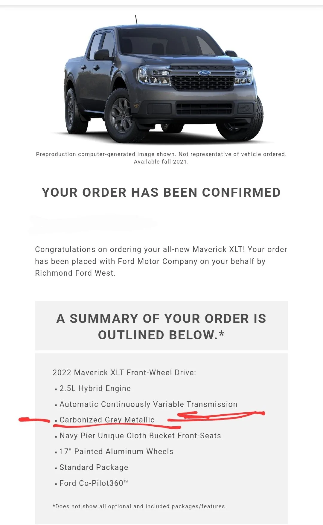 Ford Maverick Ford Maverick XL WRONG COLOR Screenshot_20220207-174035_Yahoo Mail