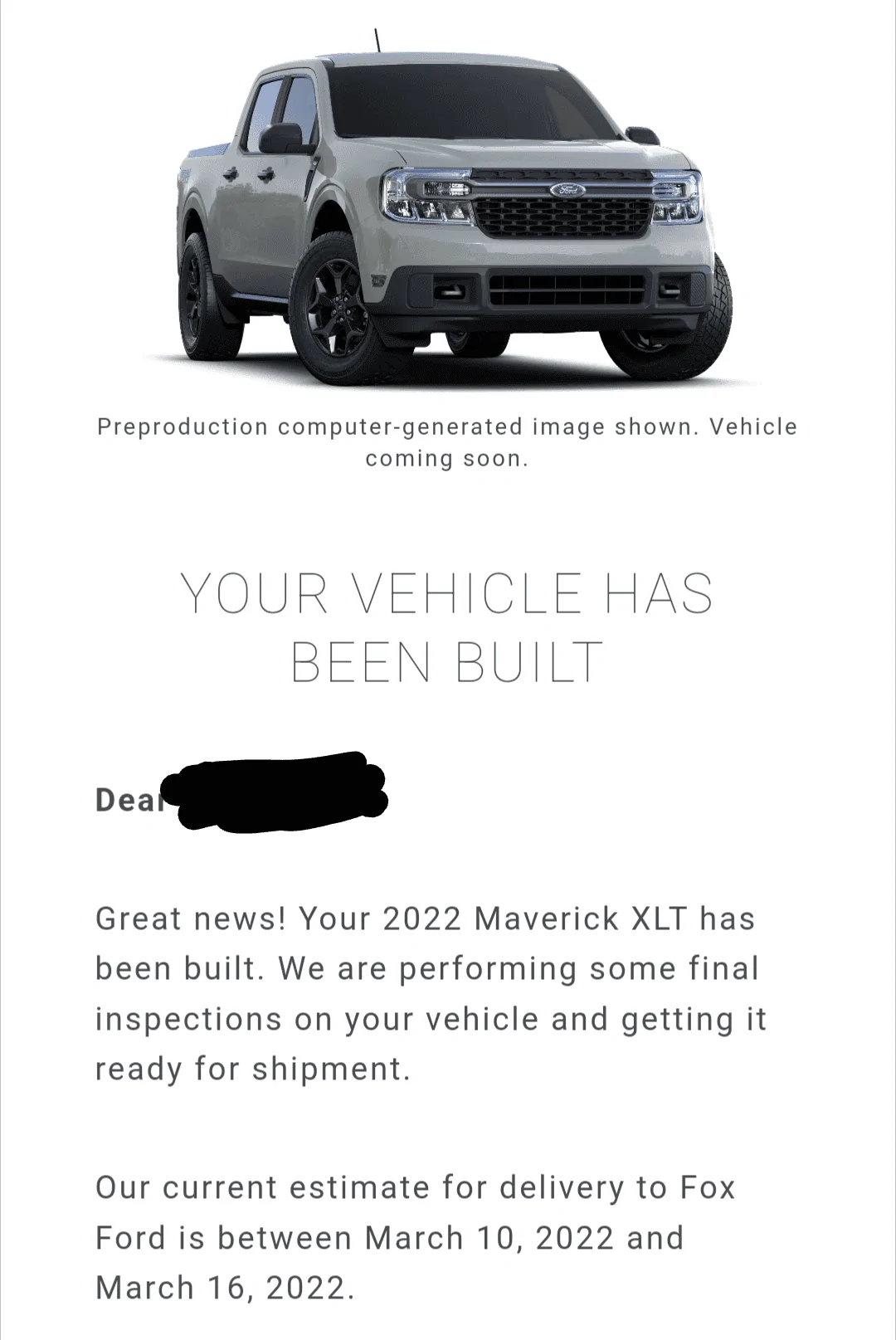 Ford Maverick Multi-month delay for February 2022 deliveries - Why? Screenshot_20220207-194358~2