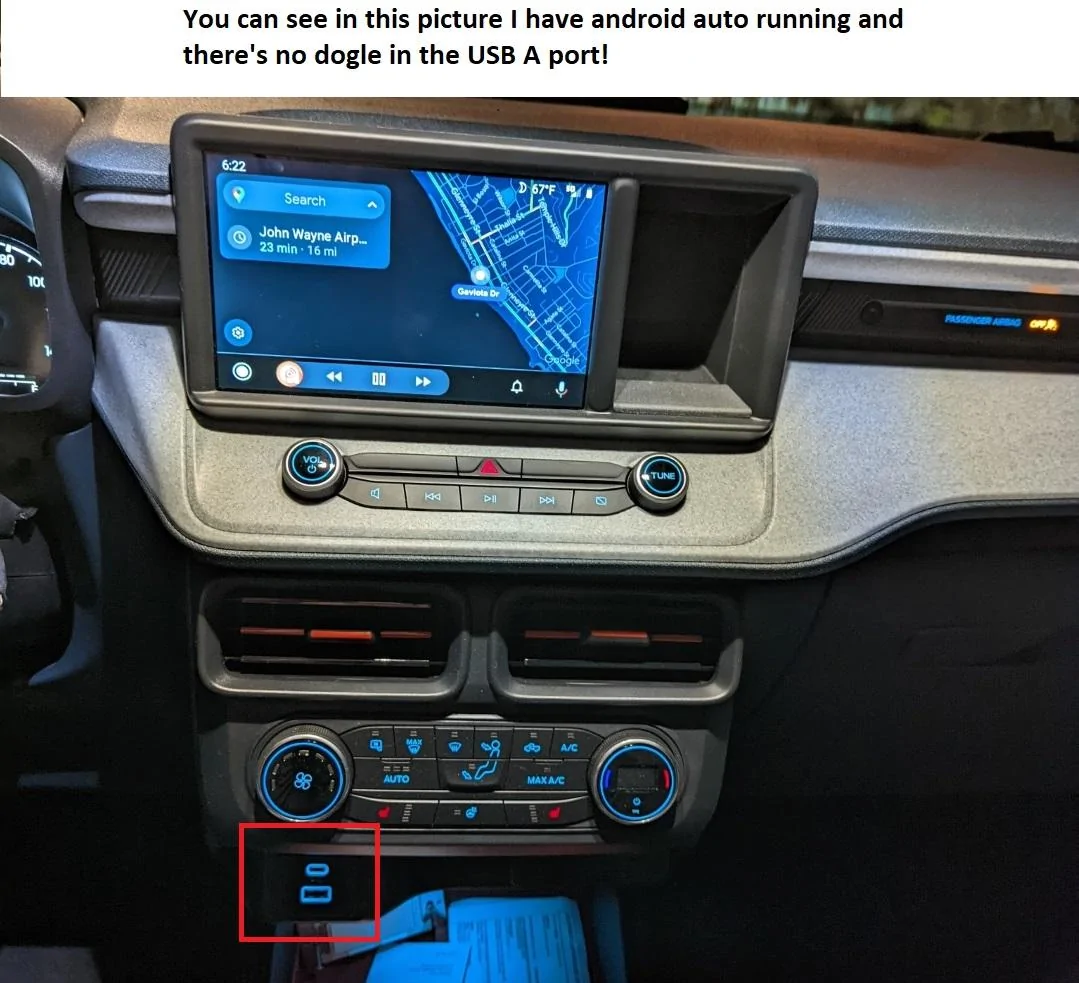 Ford Maverick Get Wireless Android Auto w/ Motorola MA1 USB Dongle -- reviews AllDon