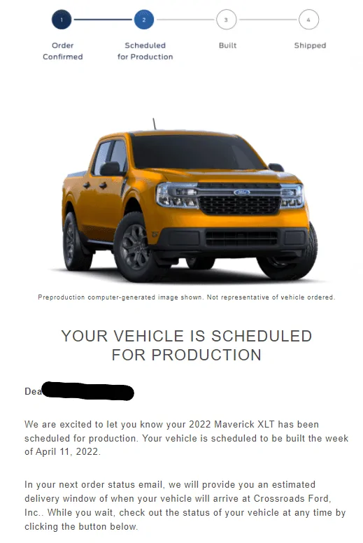 Ford Maverick 📬  02/10 Scheduling Email Received Group [EMAILS NOW ARRIVING!] maverick
