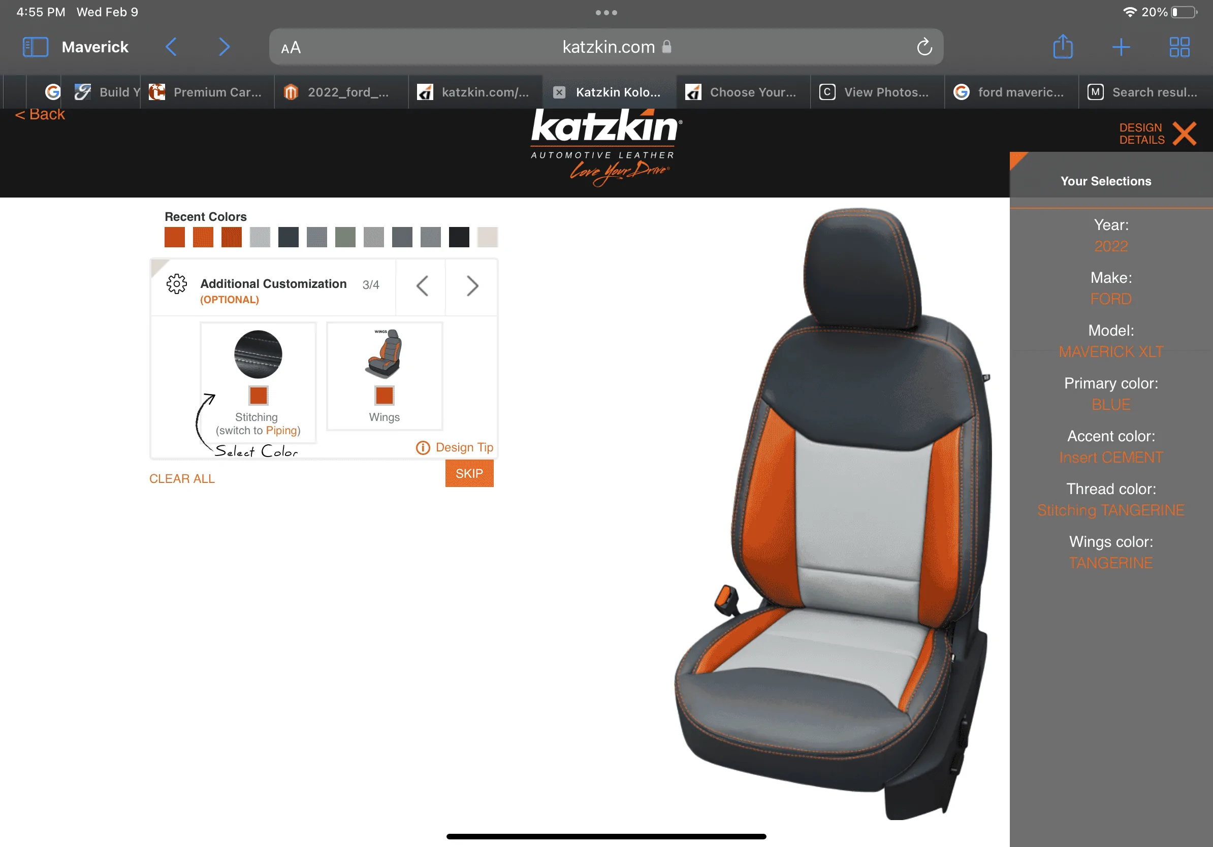Ford Maverick Katzkin Leather Seat Covers for Maverick F7120A7E-CDA3-41C4-884A-218D675F78A2