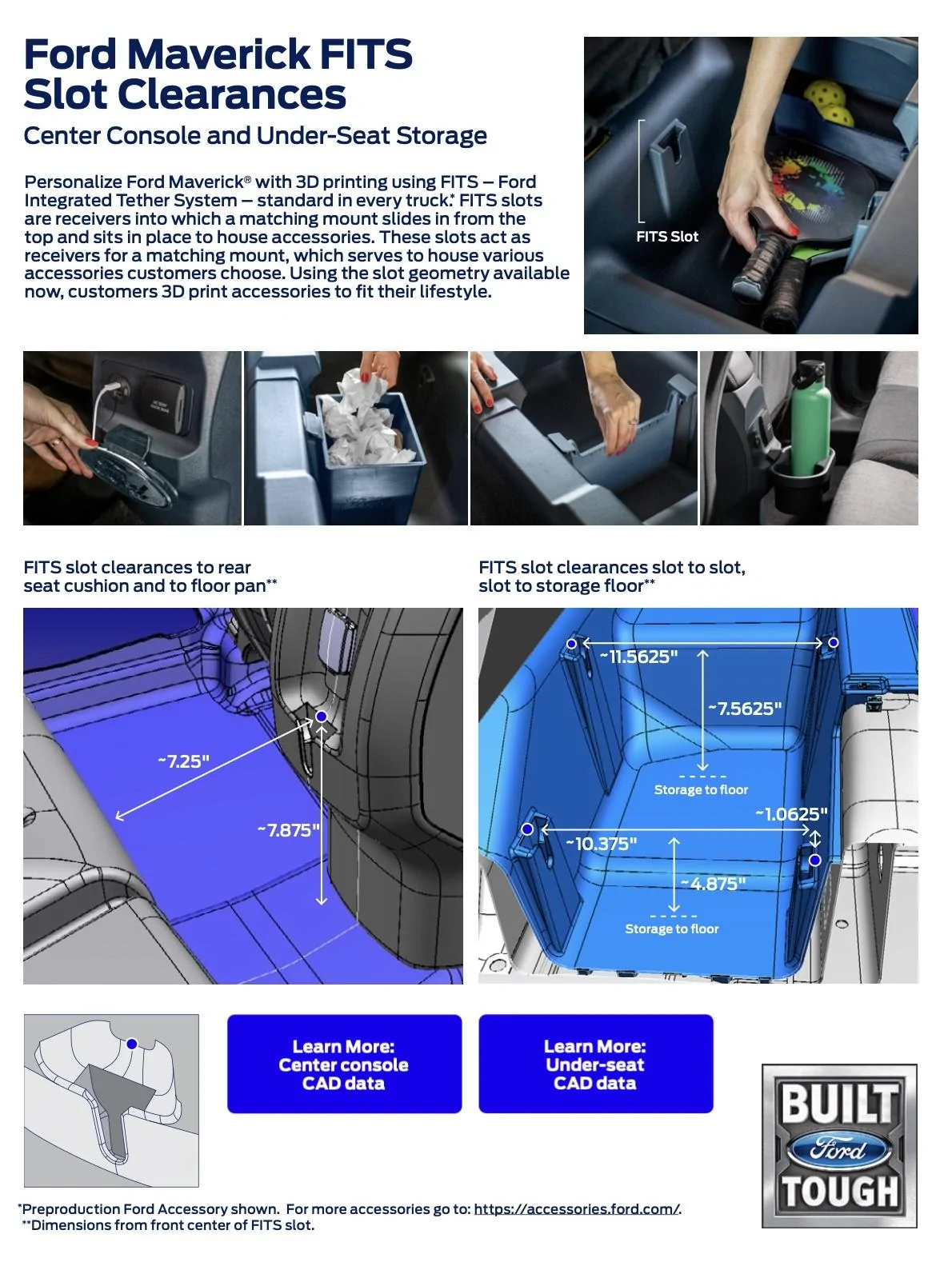 Ford Maverick Ford 3D Printer CAD Files For Maverick FITS Accessories For Center Console and Under-Seat Storage Bins Screen Shot 2022-02-14 at 12.42.20 PM