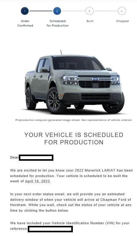 Ford Maverick 📬 02/17 Scheduling Email Received Group [EMAILS NOW ARRIVING!] Maverick-production