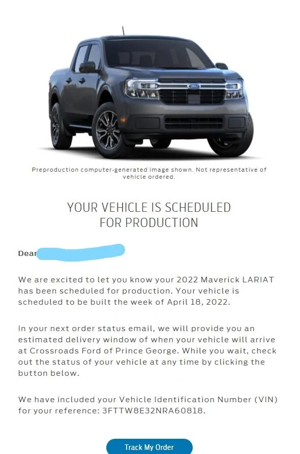 Ford Maverick 📬 02/17 Scheduling Email Received Group [EMAILS NOW ARRIVING!] Redacted