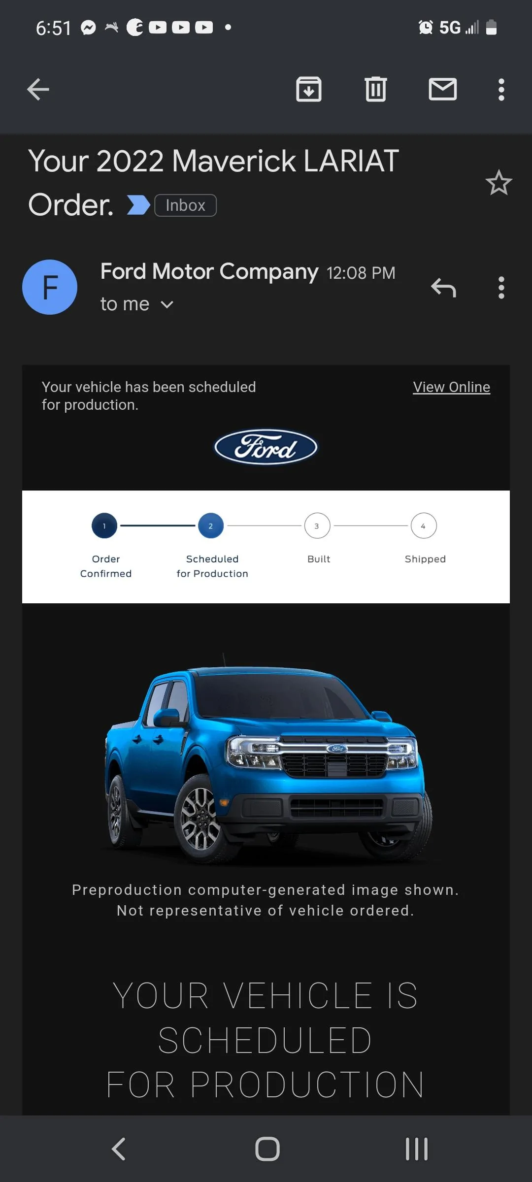 Ford Maverick 📬 02/17 Scheduling Email Received Group [EMAILS NOW ARRIVING!] Screenshot_20220217-185120_Gmail