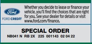 Ford Maverick window sticker 1645190139015