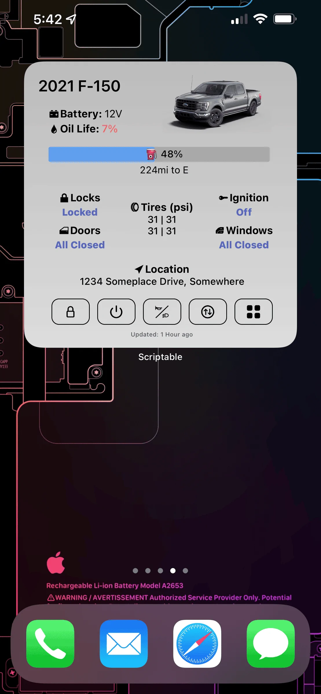 Ford Maverick FordPass - Scriptable Widget V2022.XX (iOS, iPad, MacOS) light_widgets_example_v2_2
