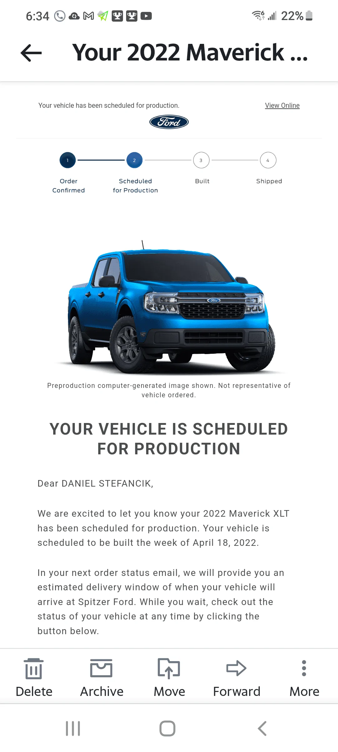 Ford Maverick 📊 Maverick Order Tracking List & Stats [Enter Yours!] Screenshot_20220217-183434_Yahoo Mail