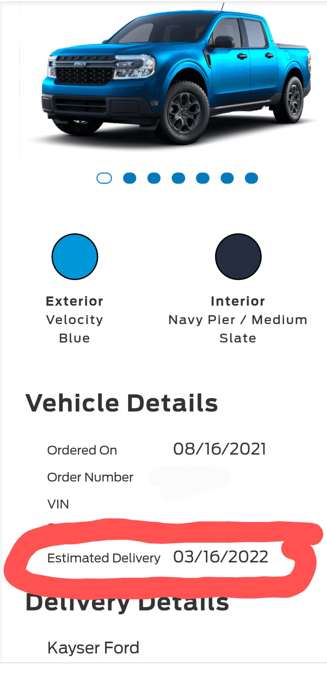 Ford Maverick When can I expect delivery for a 2/14 build date? Screenshot_20220216-161715~2
