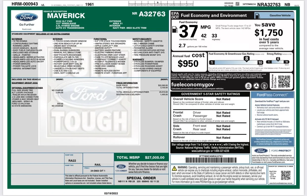 Ford Maverick "In Production" -- Blend Date? 5765E303-5B6C-48D2-B34D-BA3A35045190