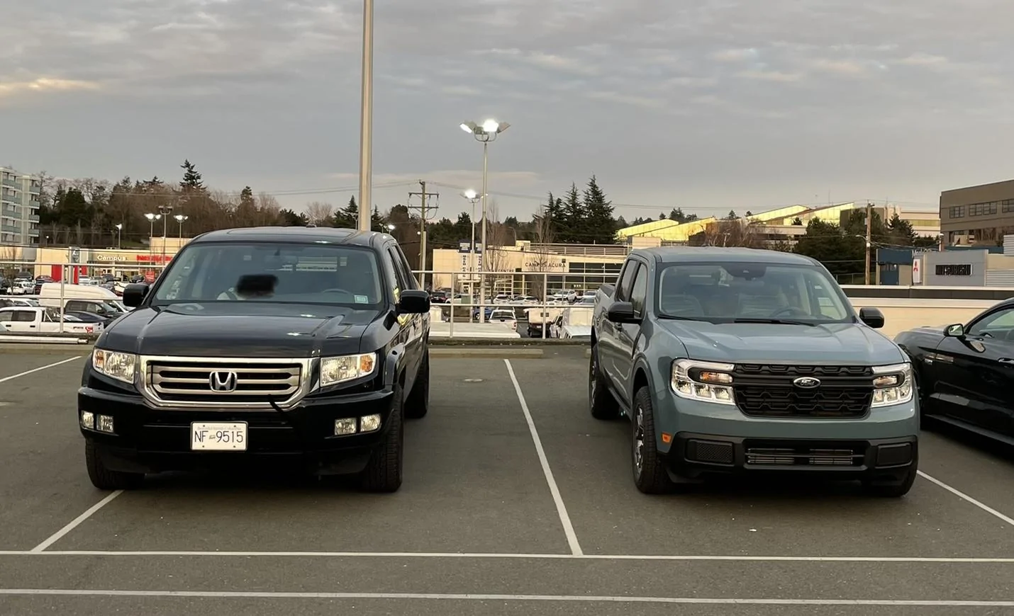 Ford Maverick A51 Maverick beside my 2013 Ridgeline 0BBA60C1-21EB-4682-9672-E8D356DD7DFA