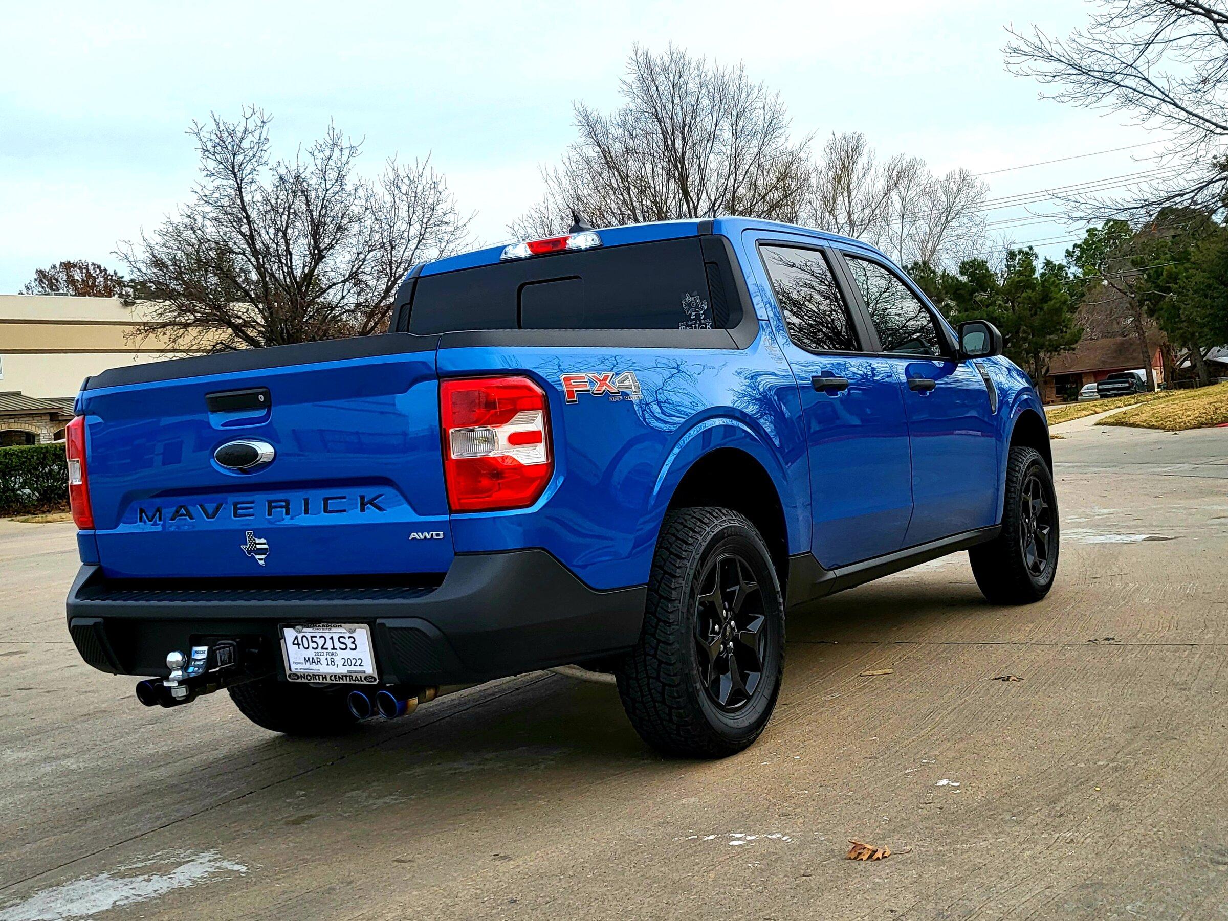 Ford Maverick 2.5" Lift Kit and exhaust w/ quad exhaust tips installed 20220220_165301-