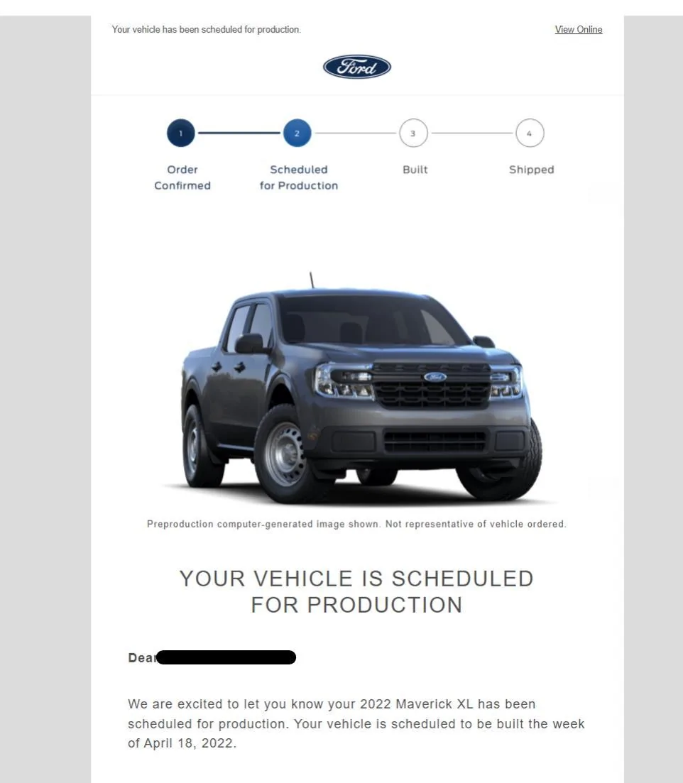 Ford Maverick 📬 02/17 Scheduling Email Received Group [EMAILS NOW ARRIVING!] Ford - Captur