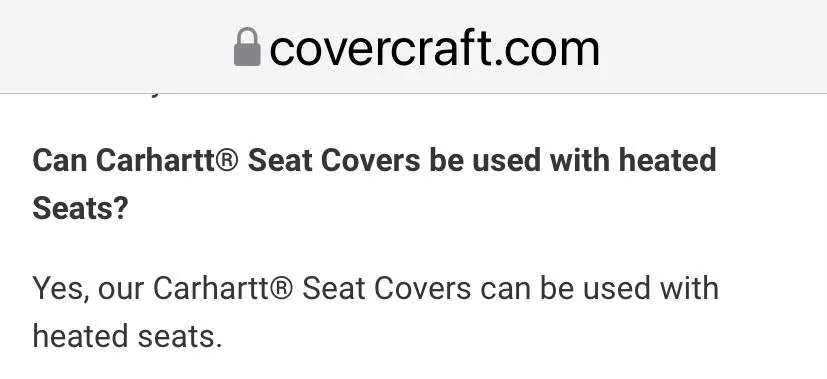 Ford Maverick Covercraft Carhartt seat covers with heated seats DF994A1A-7CEF-4C14-8726-B27585E68448