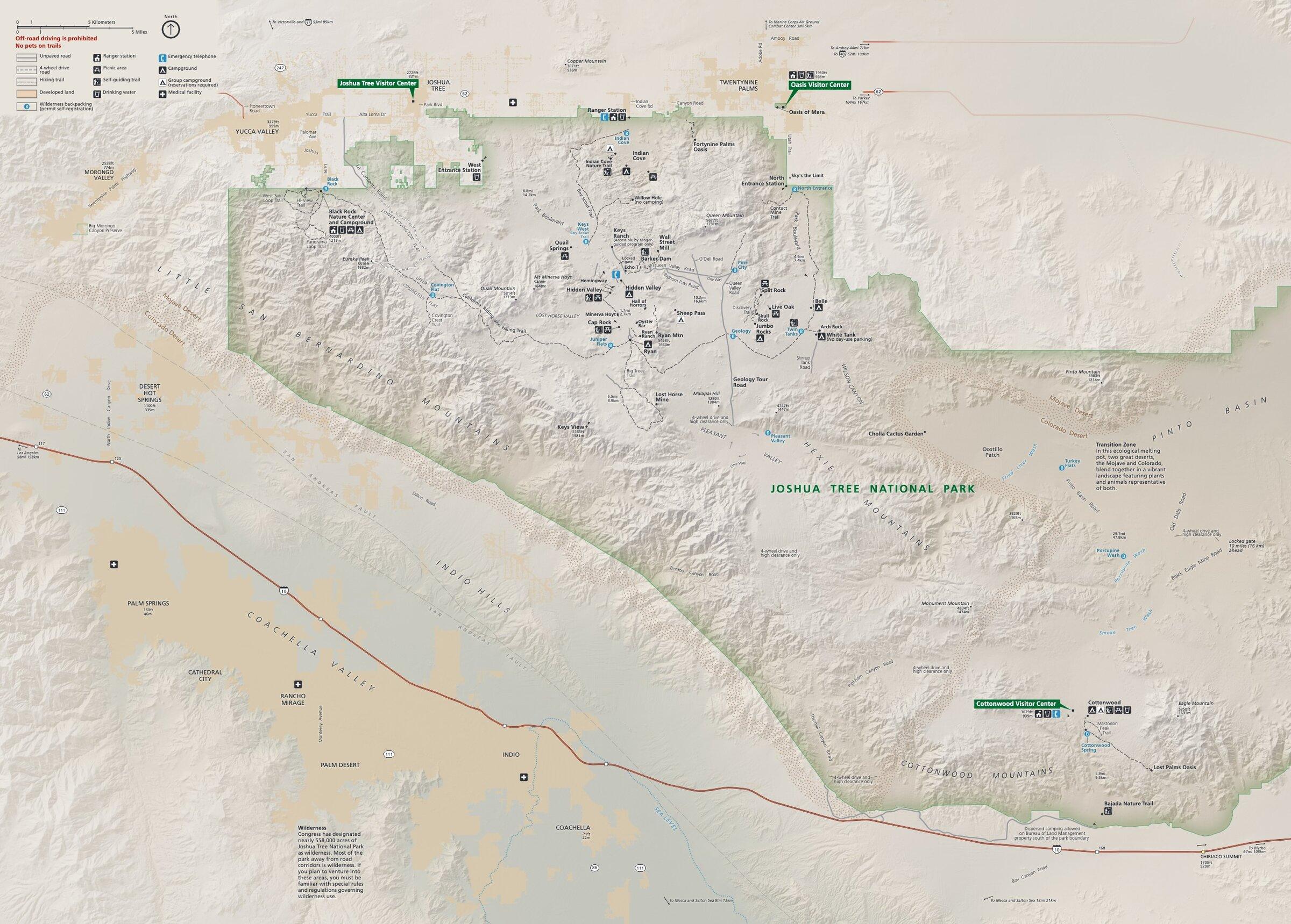 Ford Maverick Maverick Joshua Tree Desert Run - Trip Report & Pics JTNP Map 