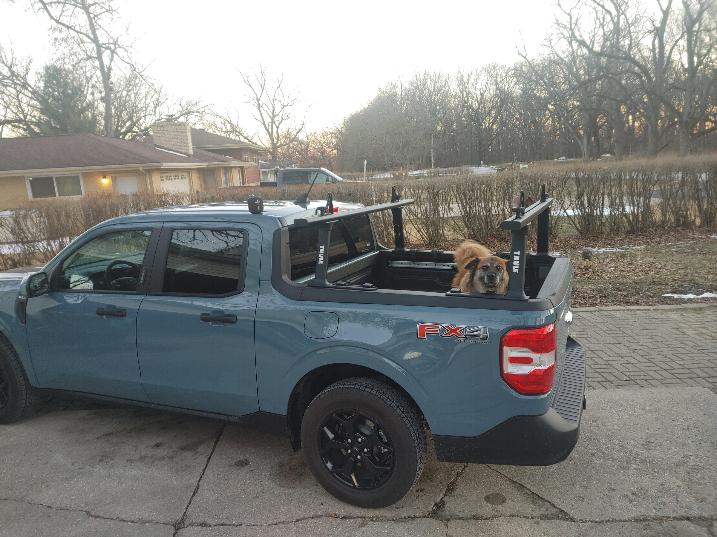Ford Maverick Update: Thule Xsporter Mid Rack with kayak loaded 0227221738c