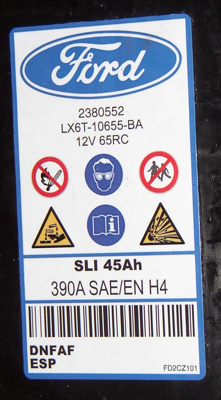 Ford Maverick [UPDATE 3/22/22] Dead Hybrid Maverick at 1 month old after getting "Deep Sleep Mode" messages. [Possibly fixed by software update.] 45Ah - 390A Battery Label