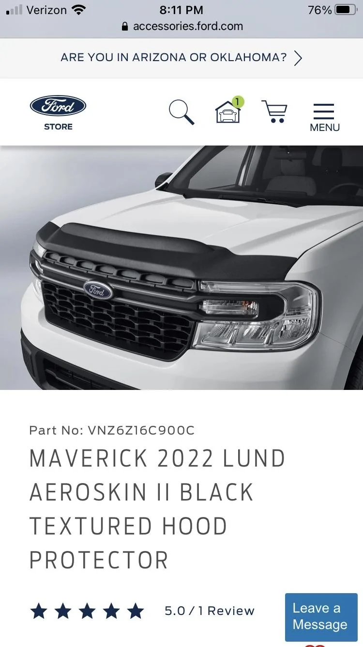 Ford Maverick Took maybe 15 minutes. Excellent fit!  Lund Aeroskin Smoke Hood Protector 655F0488-E45B-4EB1-B514-EC60BC1A0BCA