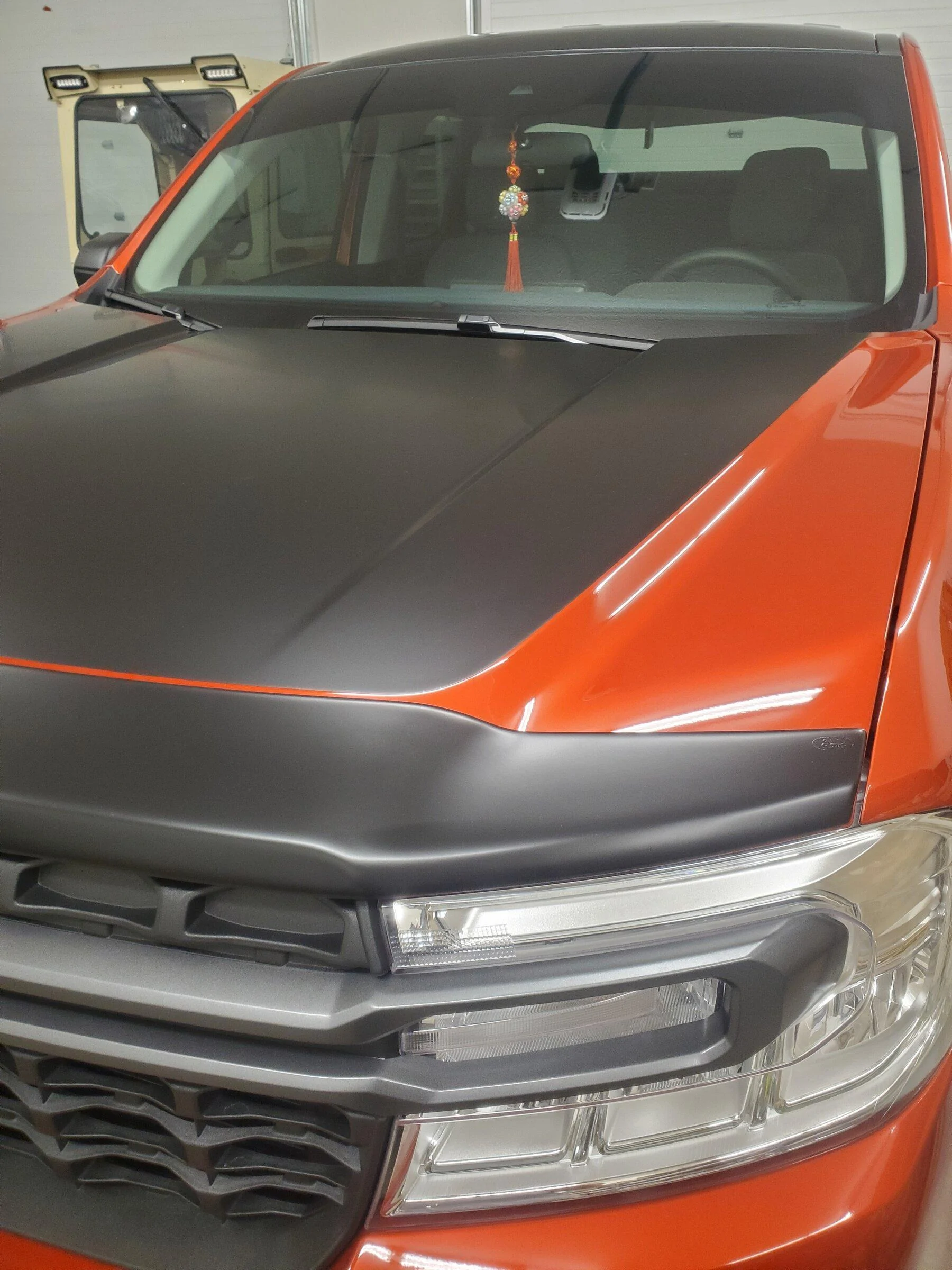 Ford Maverick Took maybe 15 minutes. Excellent fit!  Lund Aeroskin Smoke Hood Protector 20220226_193656
