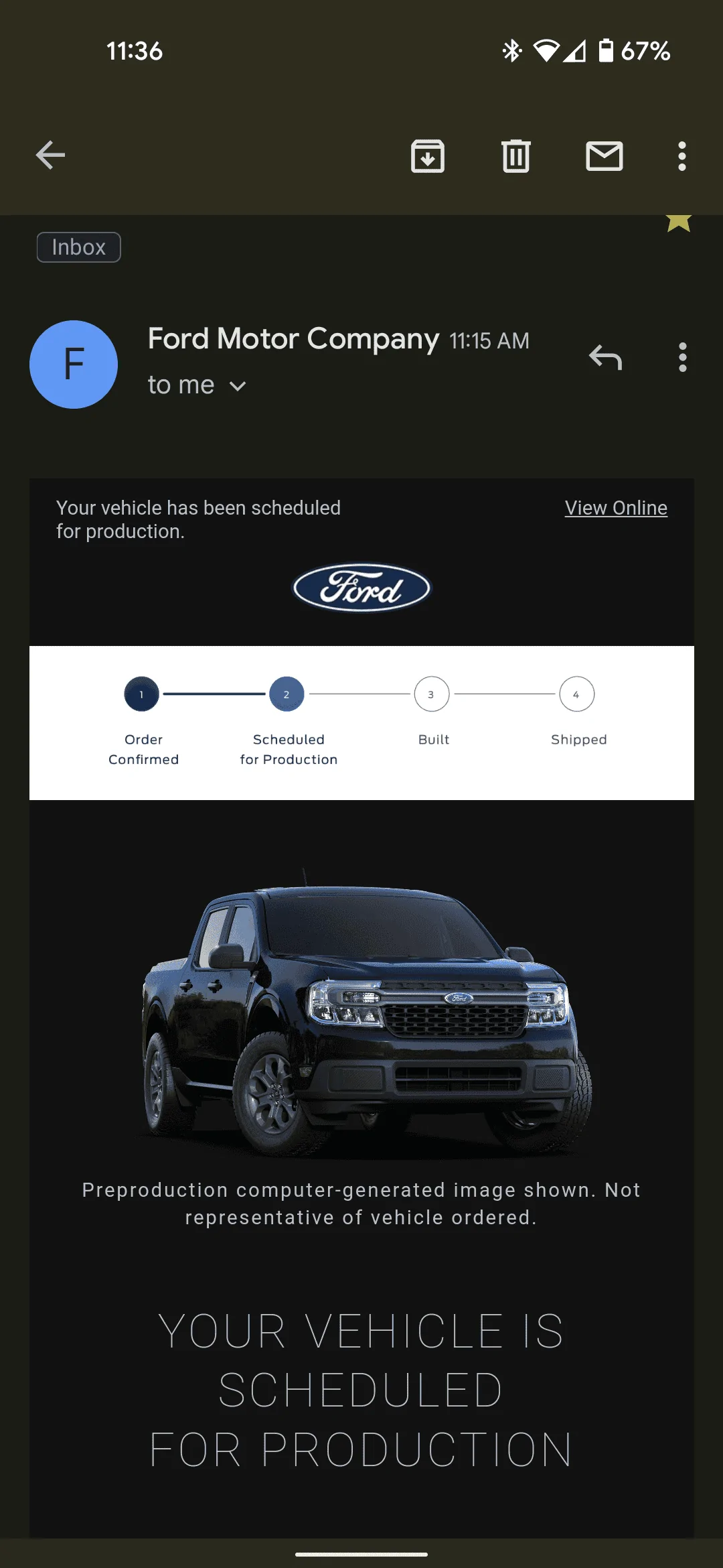 Ford Maverick 📬 3/3 Scheduling Email Received Group [EMAILS NOW ARRIVING!] Screenshot_20220303-113651