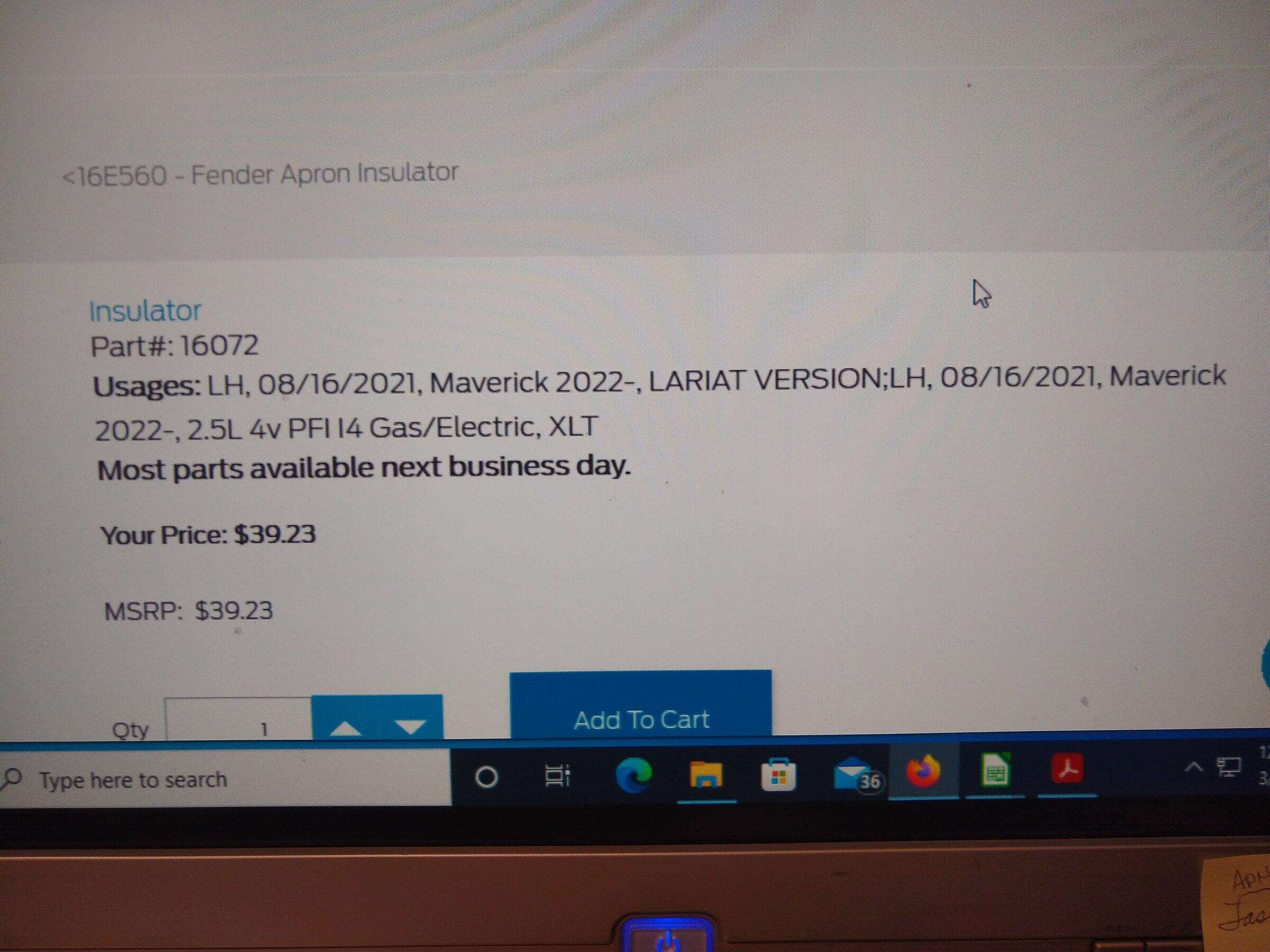 Ford Maverick No Insulation at Fender to engine!? 16463300348141971768638740924462