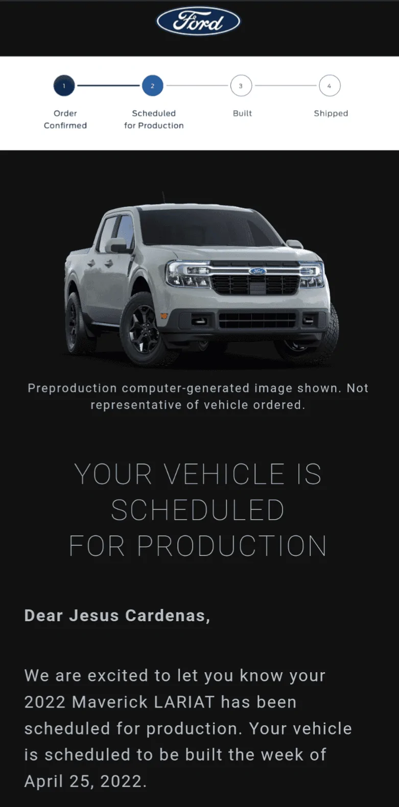 Ford Maverick 📬 3/3 Scheduling Email Received Group [EMAILS NOW ARRIVING!] Screenshot_20220303-132534