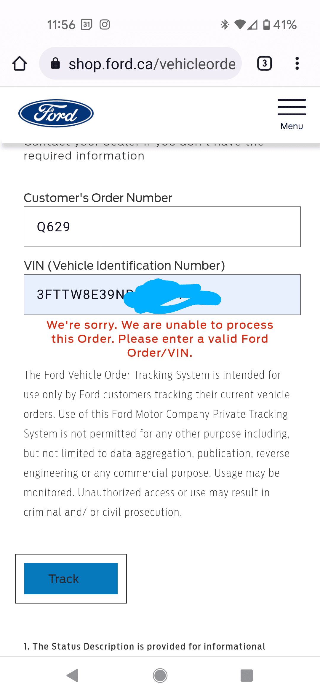 Ford Maverick Ugh....ford website is down again Screenshot_20220304-115621