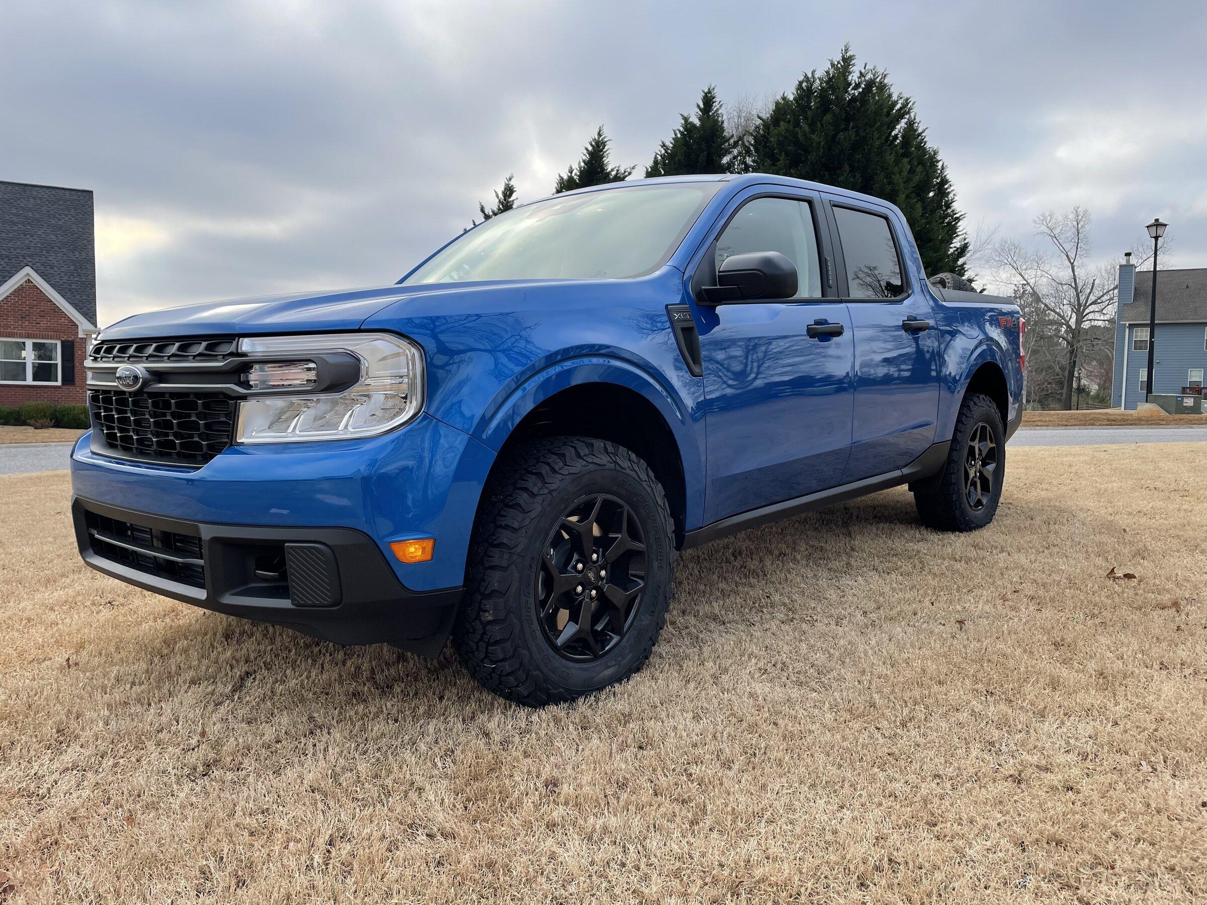 Ford Maverick Velocity Blue Maverick with 2" Rough Country Lift and KO2s IMG-2450