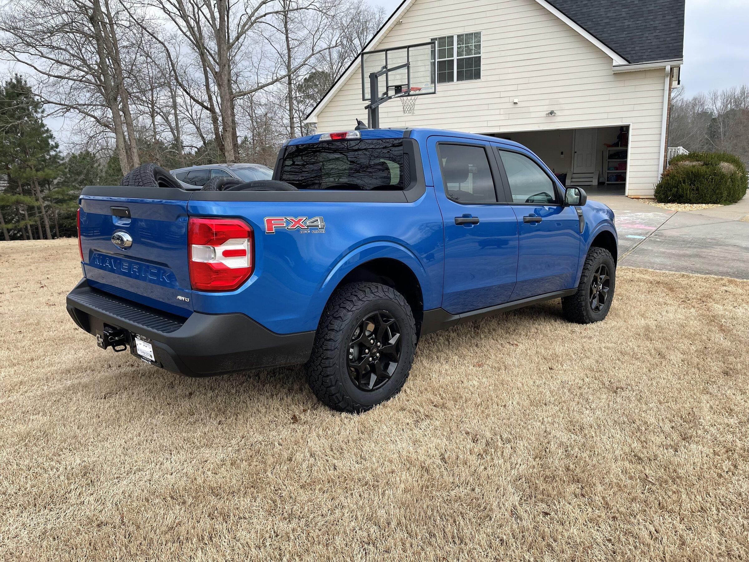Ford Maverick Velocity Blue Maverick with 2" Rough Country Lift and KO2s IMG-2452