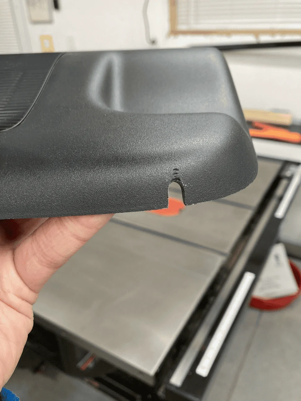Ford Maverick "F it, it's just plastic" Tiny modification to trim for dashcam wires 1646782420051