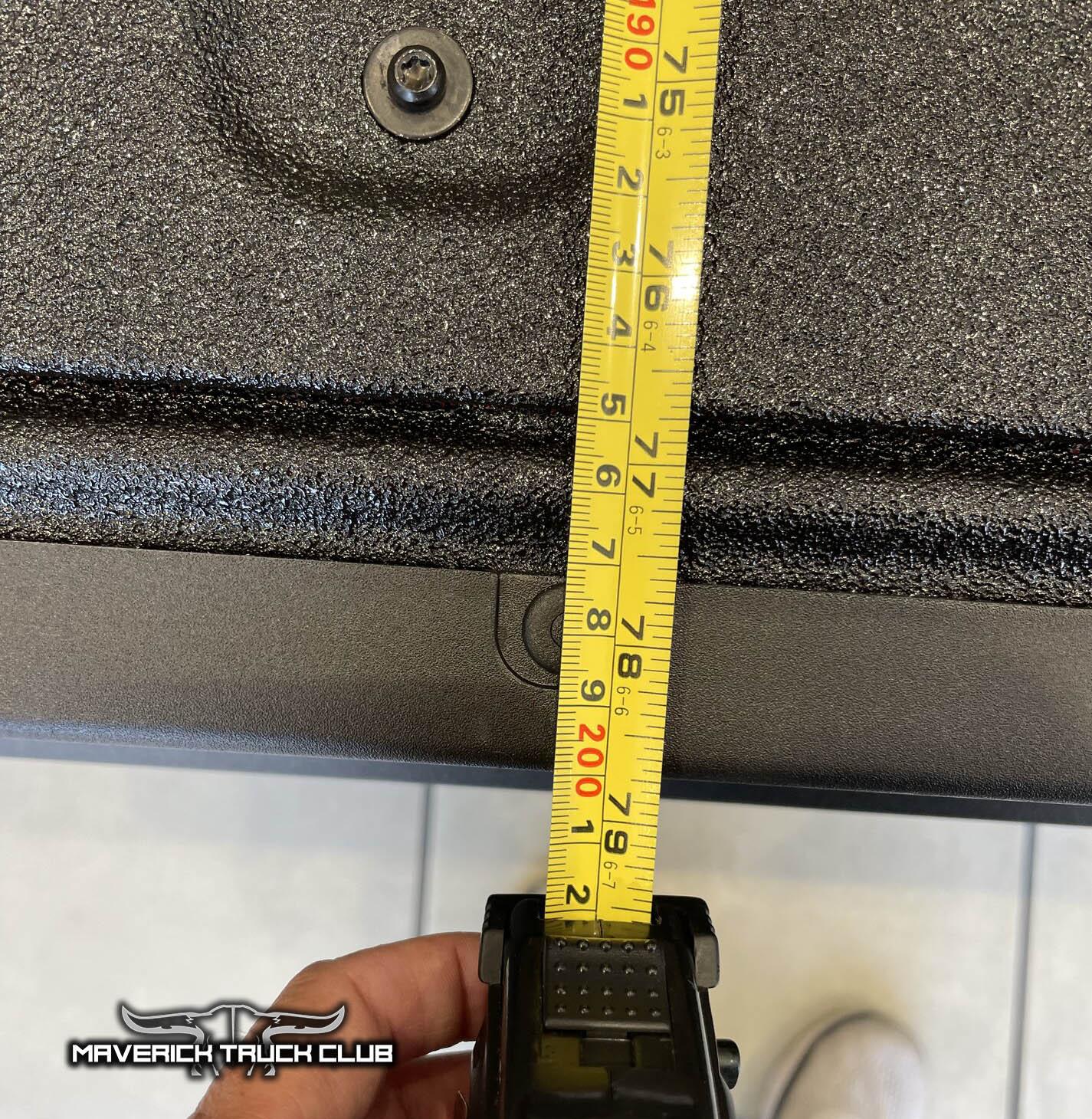 Ford Maverick 2022 Maverick bed length with tailgate down =  78 3/4” - 79" Inches (Tape Measured Dimension) 2022 Maverick bed length tailgate down