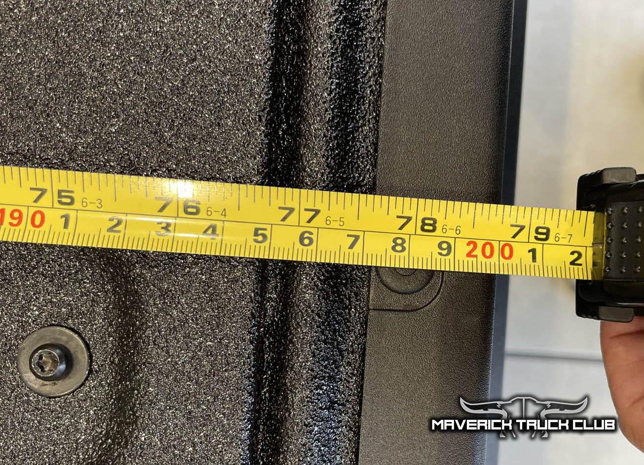 Ford Maverick 2022 Maverick bed length with tailgate down =  78 3/4” - 79" Inches (Tape Measured Dimension) 2022 Maverick bed length tailgate down