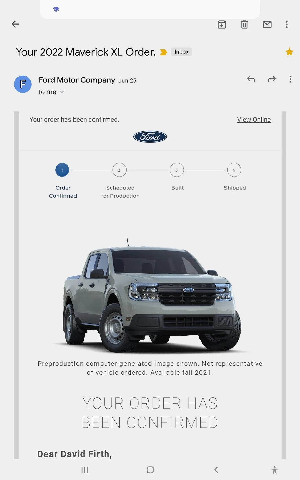 Ford Maverick 📊 Maverick Order Tracking List & Stats [Enter Yours!] Screenshot_20210819-122022_Gmail