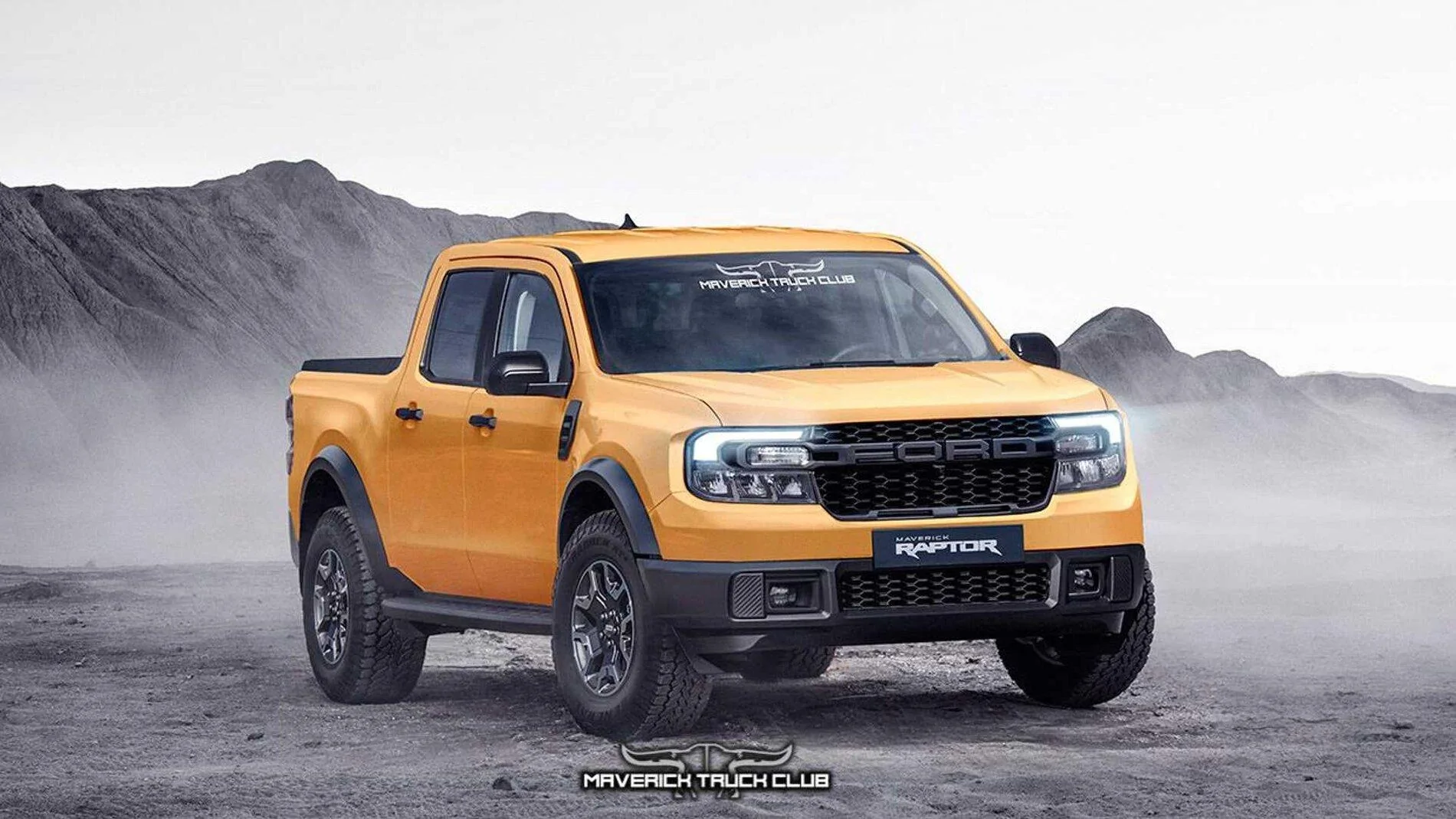 Ford Maverick Is Anyone Else Seeing What I Am Seeing? ford-maverick-raptor-yellow-rendering-front