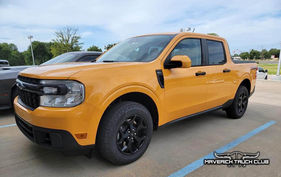 Ford Maverick CYBER ORANGE Maverick Photos Thread Cyber Orange 2022 Maverick XLT FX4 Black Wheels 2
