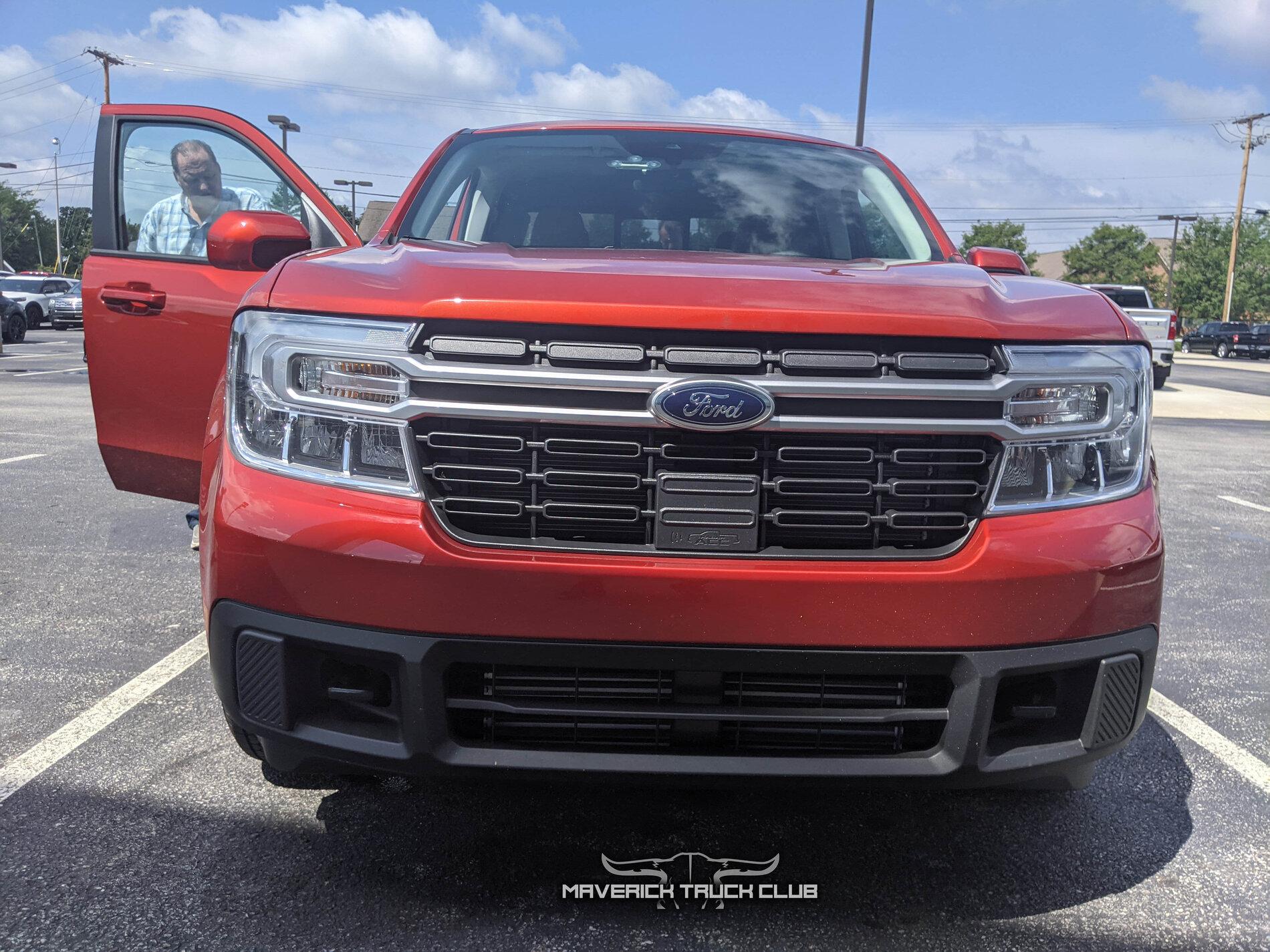 Ford Maverick HOT PEPPER RED Maverick Photos Thread Hot Pepper Red 2022 Maverick Lariat FX4 vs Prius 1