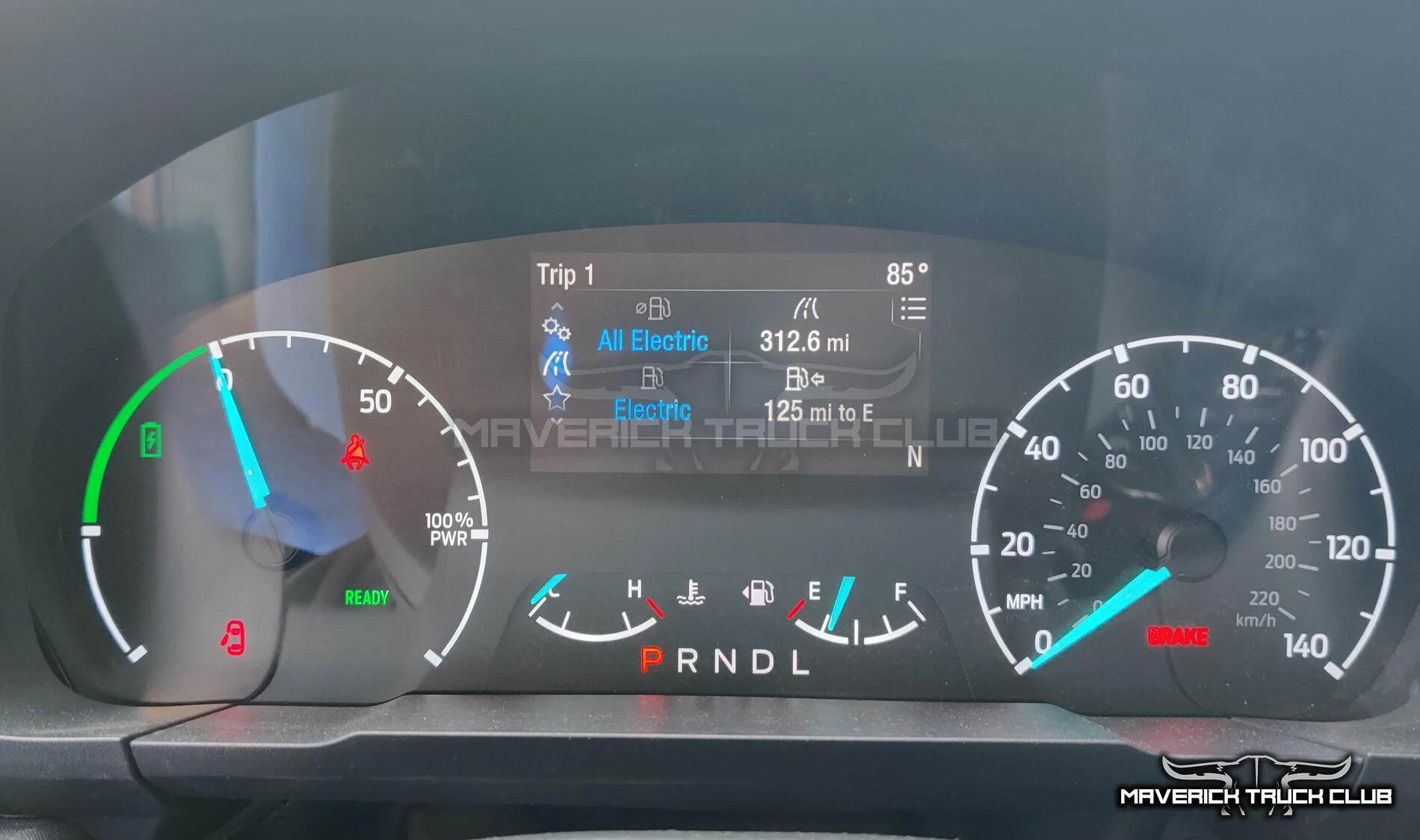 Ford Maverick hybrid power meter 2022 Maverick Hybrid MPG Display Gauge Electric Mode 2