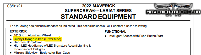 Ford Maverick Video: Maverick Lariat Carrying Small Motorcycle & Bed Side Storage Cubby First Look lariatcubby