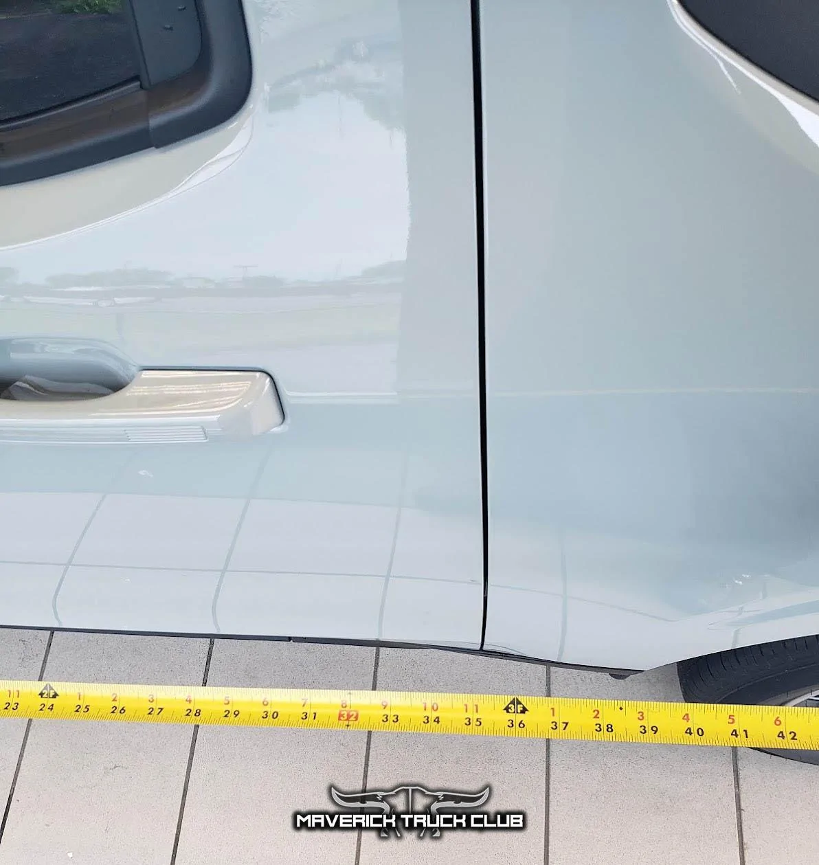 Ford Maverick TONS of Maverick Trainer Pics & Measurements! (Cactus Gray, 6'6" tall driver & passenger, legroom, car seat, no moonroof, undercarriage) 2022 Maverick rear door length 35 inches