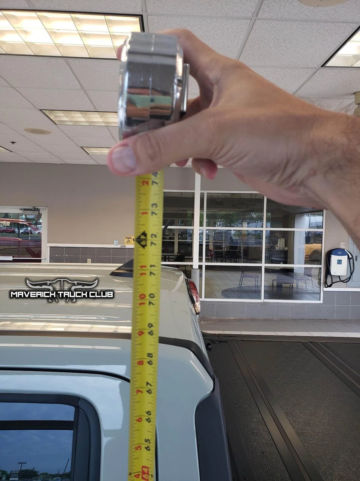 Ford Maverick TONS of Maverick Trainer Pics & Measurements! (Cactus Gray, 6'6" tall driver & passenger, legroom, car seat, no moonroof, undercarriage) 2023 Ford Maverick height with antenna