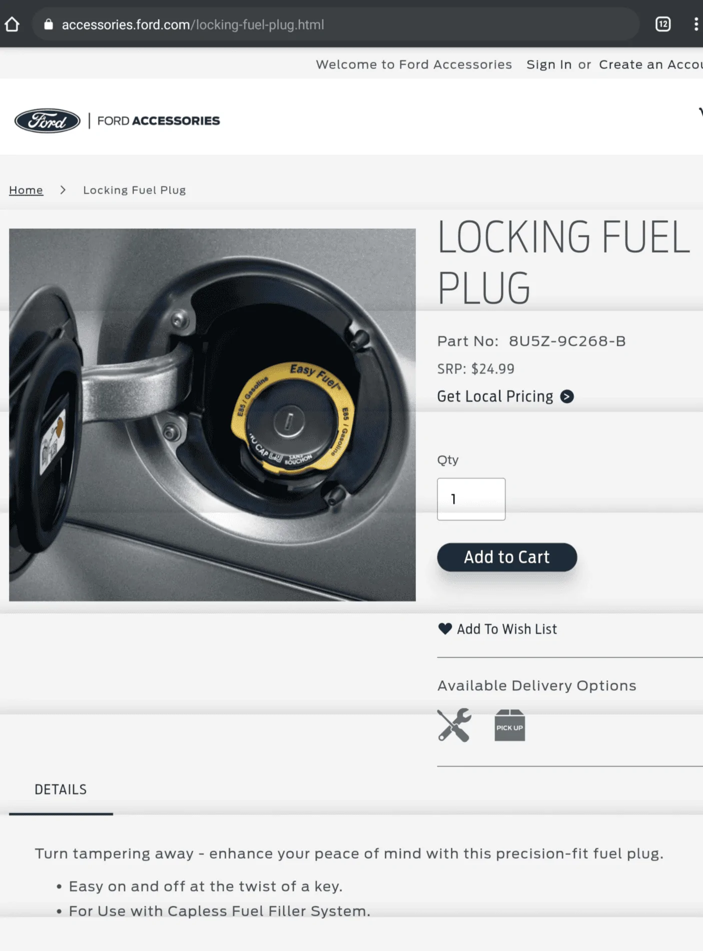 Ford Maverick Will Ford locking fuel plug fit Maverick? Screenshot_20210825-114534-747
