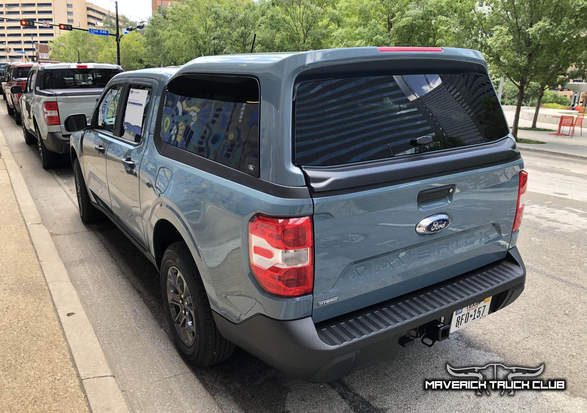 Ford Maverick Pics: Maverick Bed Cap Topper (SnugTop) + seat covers + First Edition Maverick + Molded Splash Guards 2022 Ford Maverick bed cap topper canopy on Area 51 