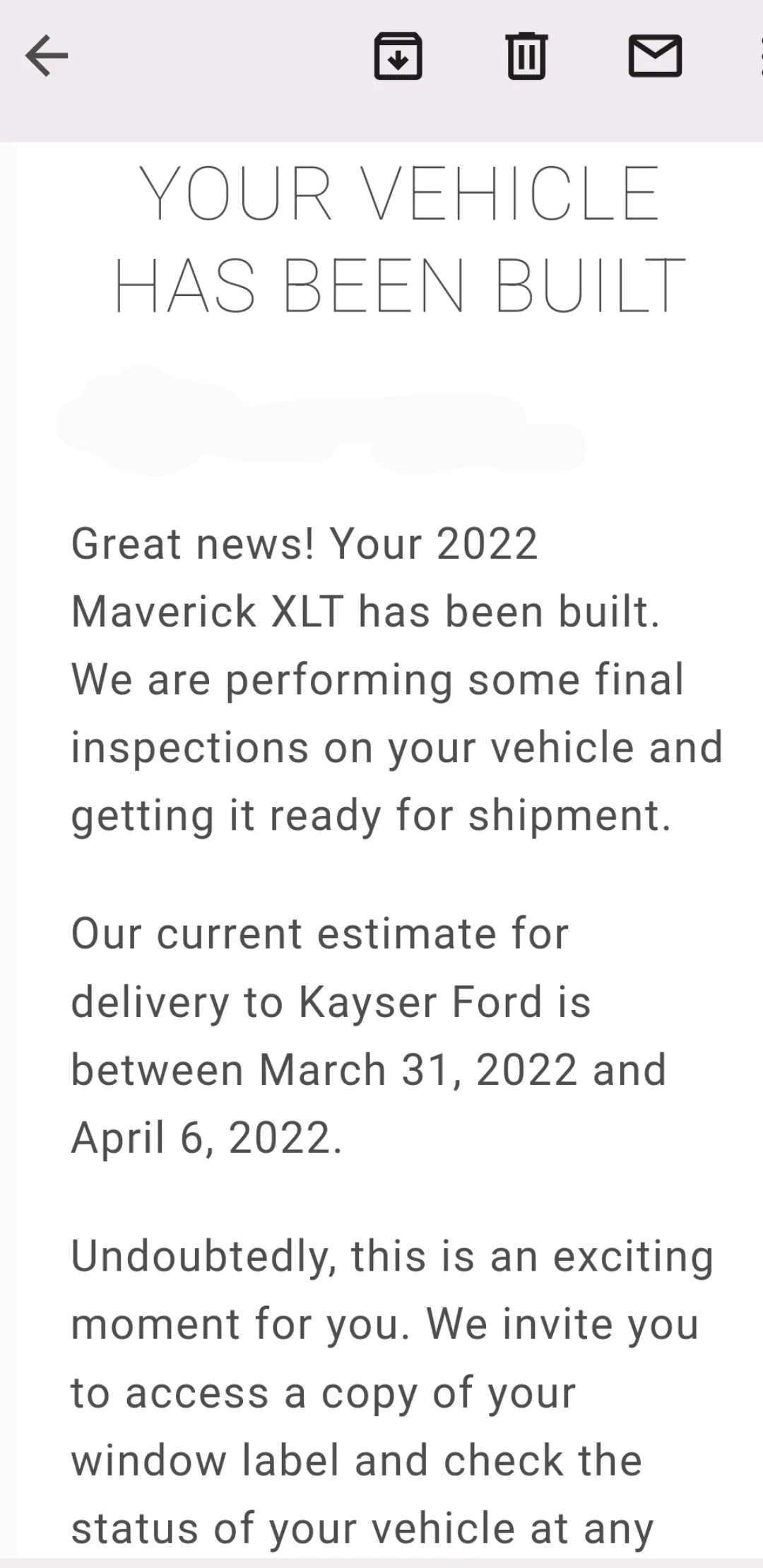 Ford Maverick Ford will sell & deliver Mavericks without chips controlling non-safety critical features Screenshot_20220313-205136~2