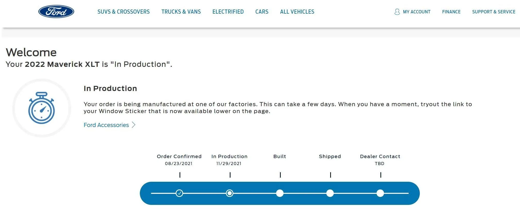 Ford Maverick 3/7 build week question In Production 2021-11-29