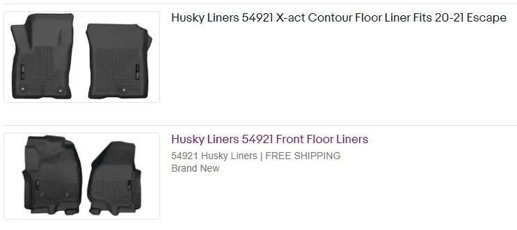 Ford Maverick Husky liners for the front (from Escape) installed Husky