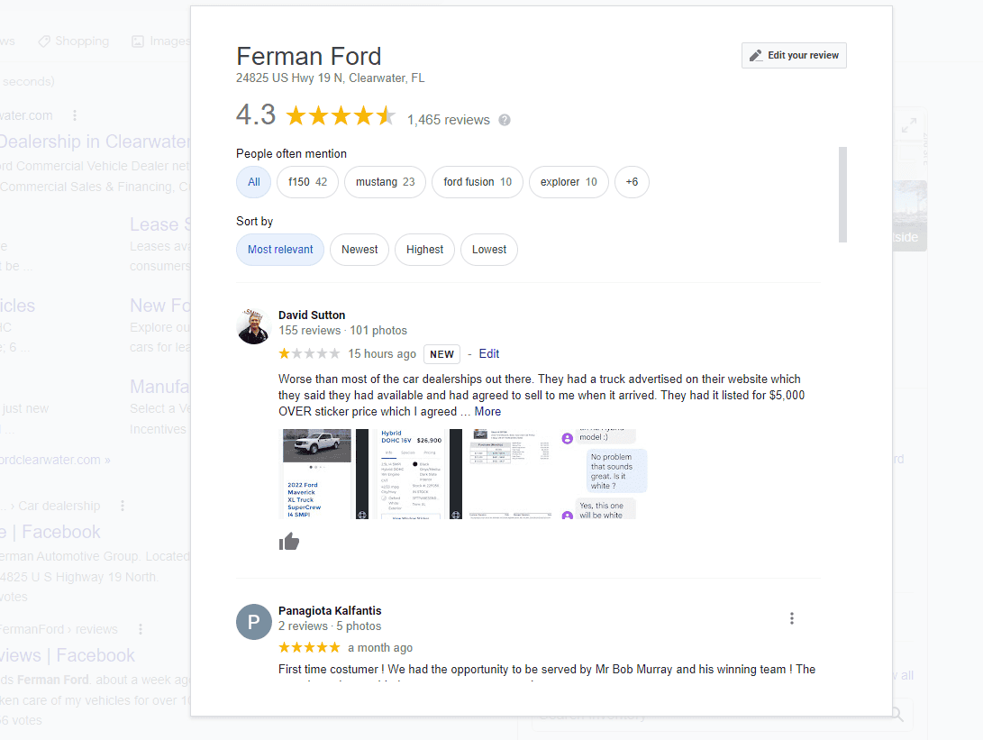 Ford Maverick Ferman Ford Clearwater - Bait and Switch - My Complaint to Ford 2022-03-15