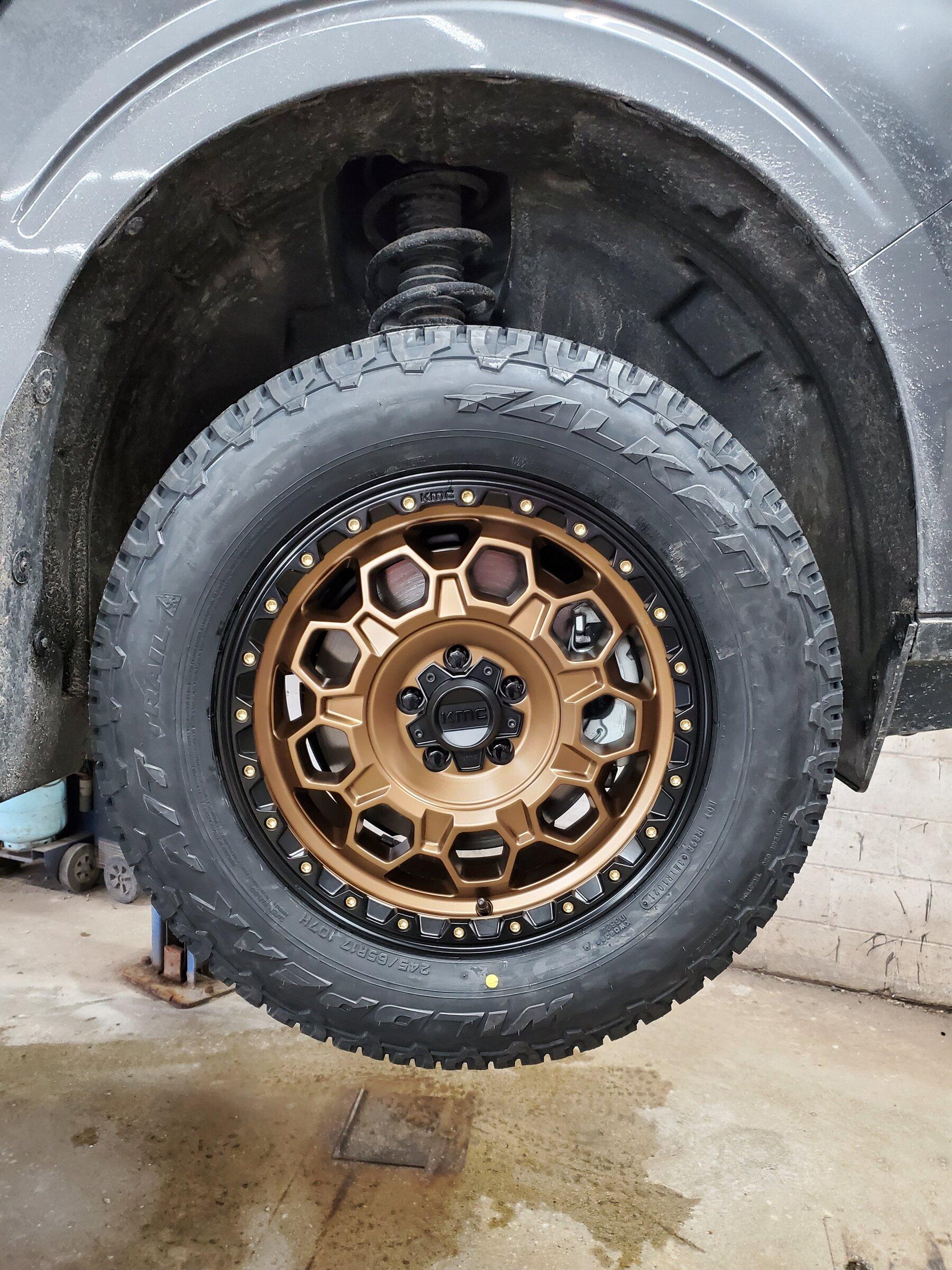 Ford Maverick New bronze KMC wheels and Falken tires installed 20220315_123058
