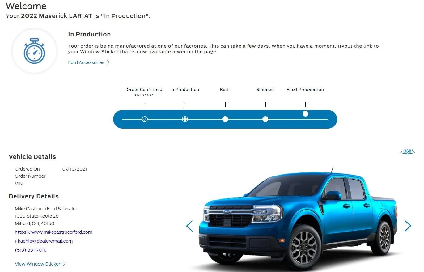 Ford Maverick Received Window sticker a few days ago.  Maverick in Production this week. Capture2