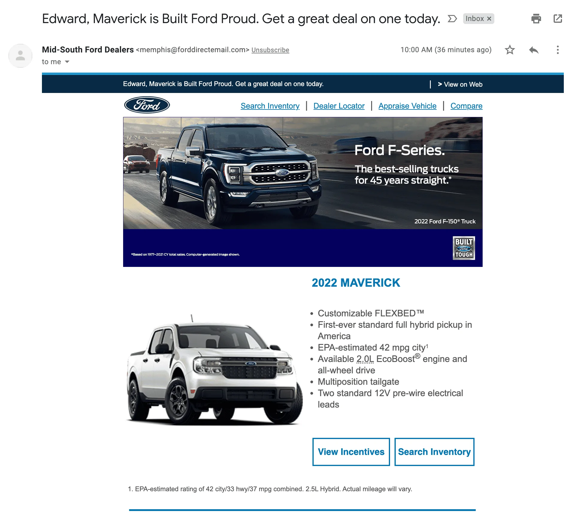 Ford Maverick 📬  3/17 Scheduling Email Received Group [EMAILS NOW ARRIVING!] Screen Shot 2022-03-17 at 10.37.22 AM