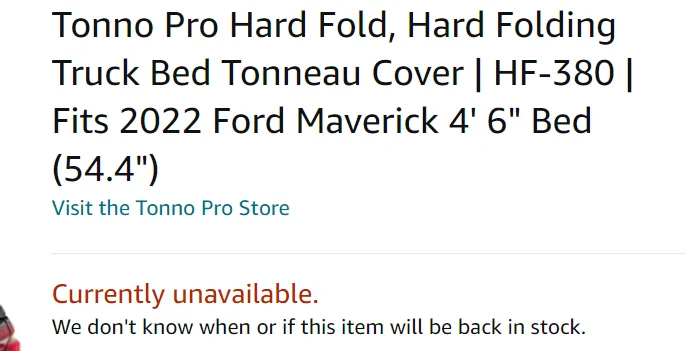Ford Maverick Found cheap tonneau 1647694239080